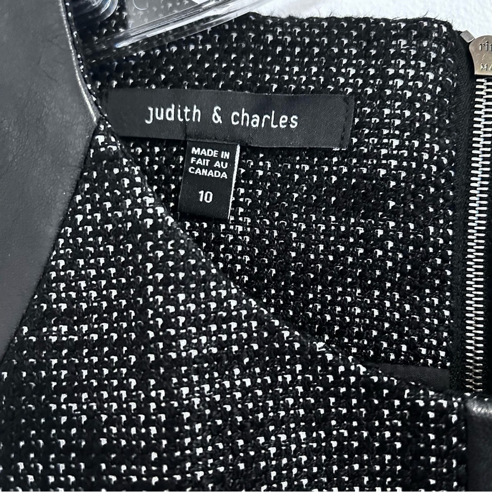 Judith & Charles Linen Blend Sleeveless Midi Dress with Leather Size 10 - Picture 7 of 17